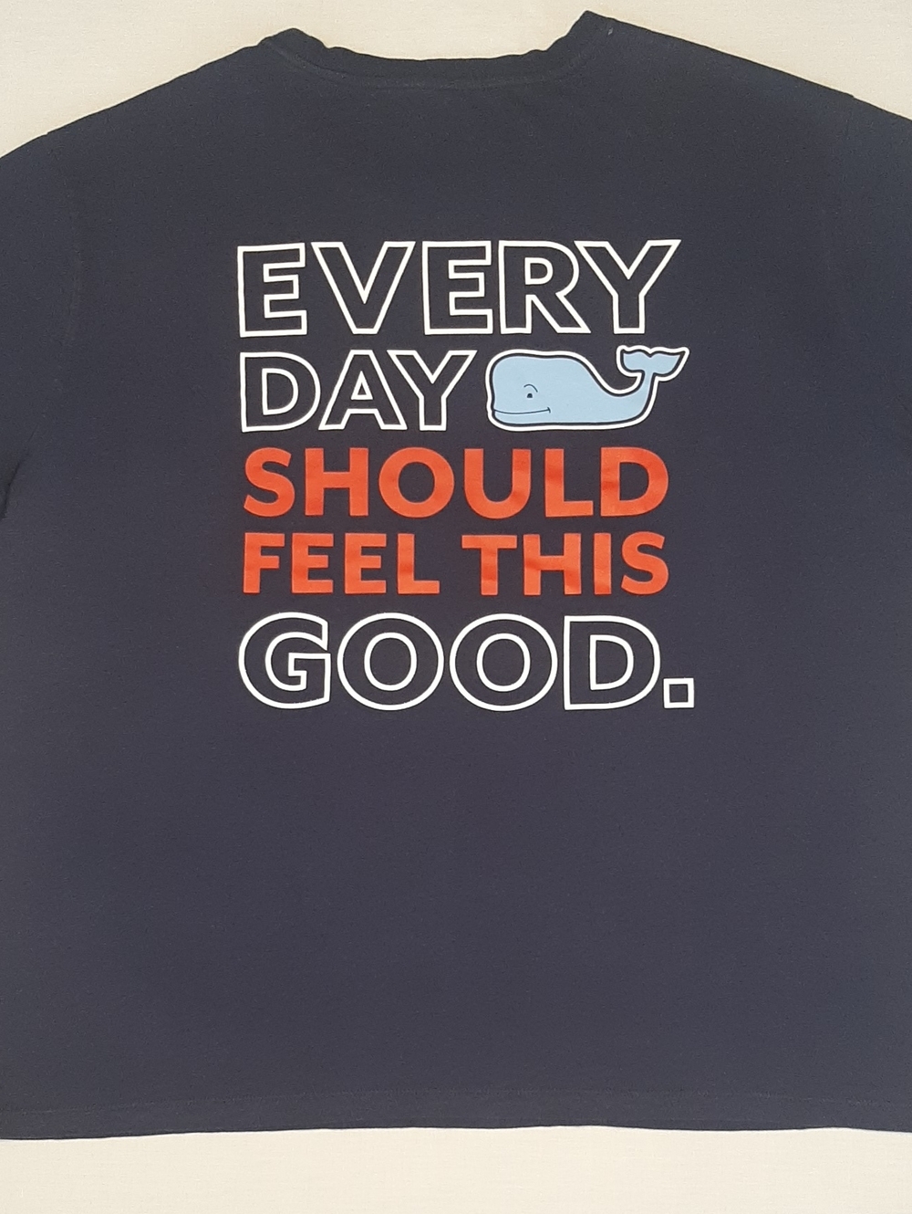 Vineyard Vines Navy Graphic Tee with Red & Light Blue Accents